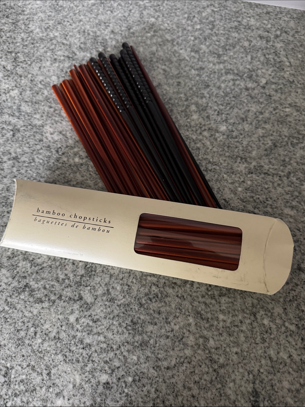 Pier 1 Bamboo Chopsticks Set in Brown and Black